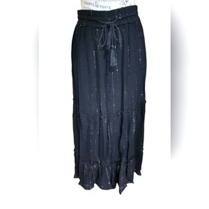 NWT Gypsie Blue live to be free black boho skirt size S